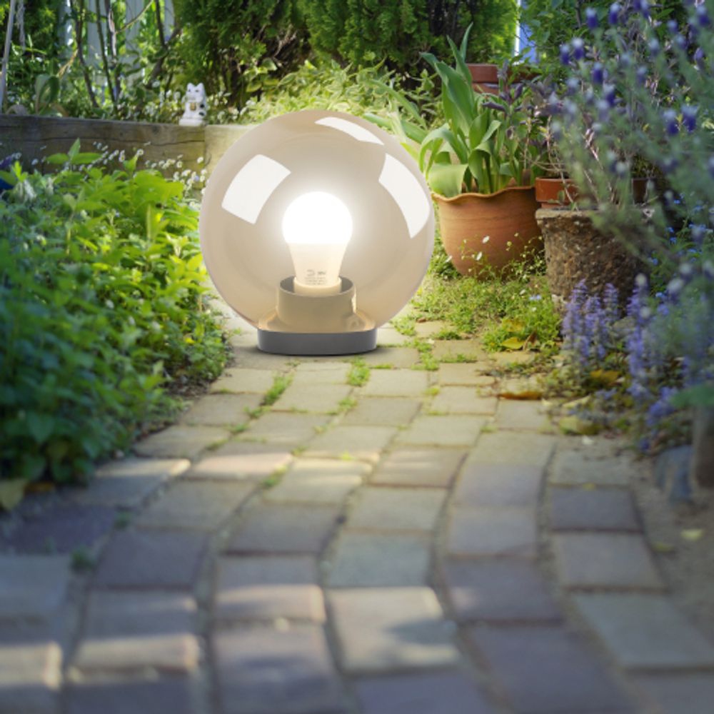 Садово-парковый светильник ЭРА НТУ 01-100-303 шар золотистый на опору / кронштейн IP44 Е27 max100Вт d300mm