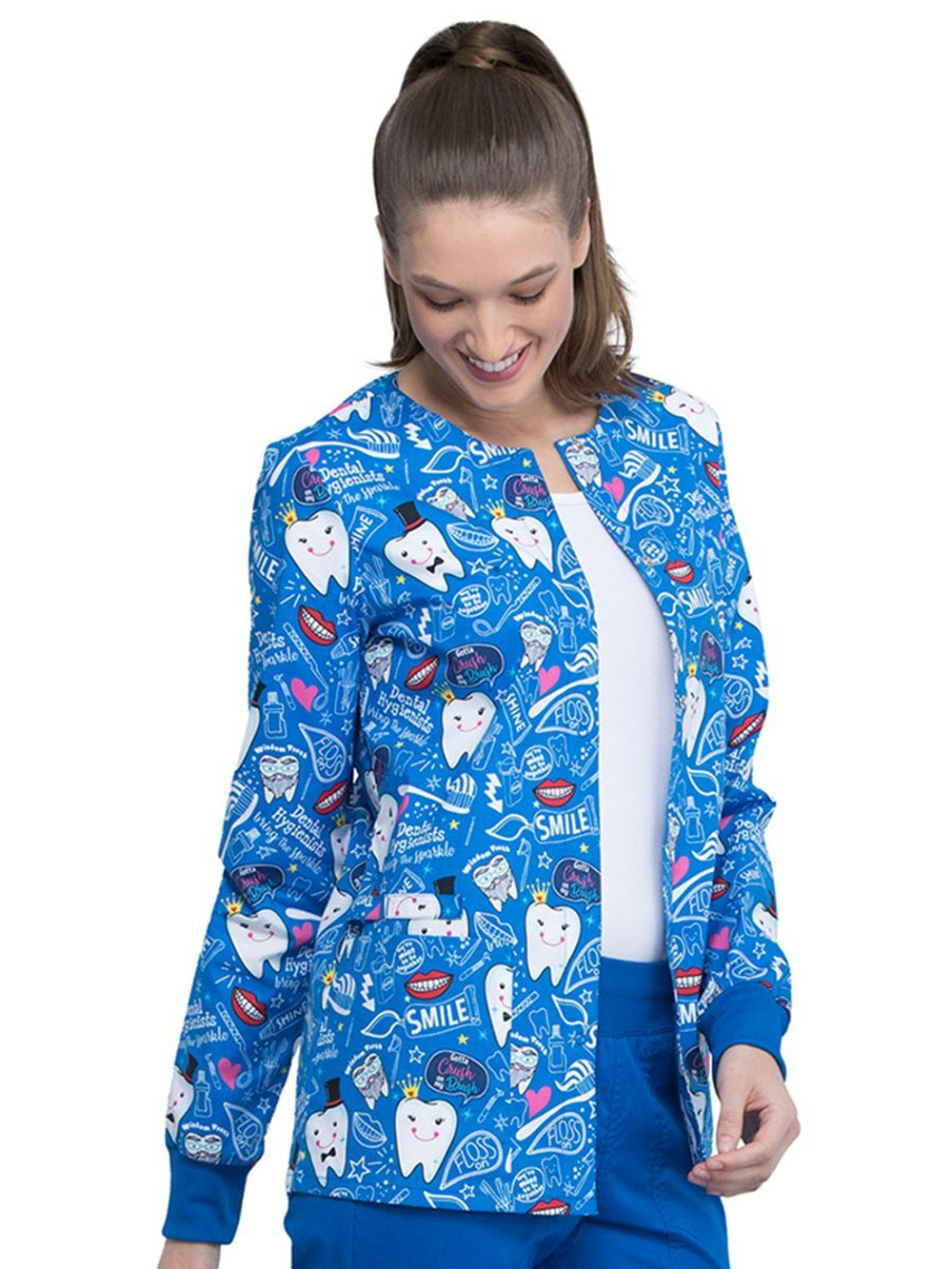 Жакет медицинский женский Cherokee CK301, зубы, XXS