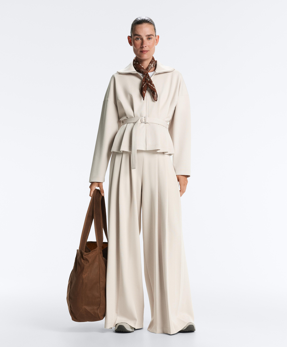 Oysho Куртка с ремнем, светлый серо-коричневый