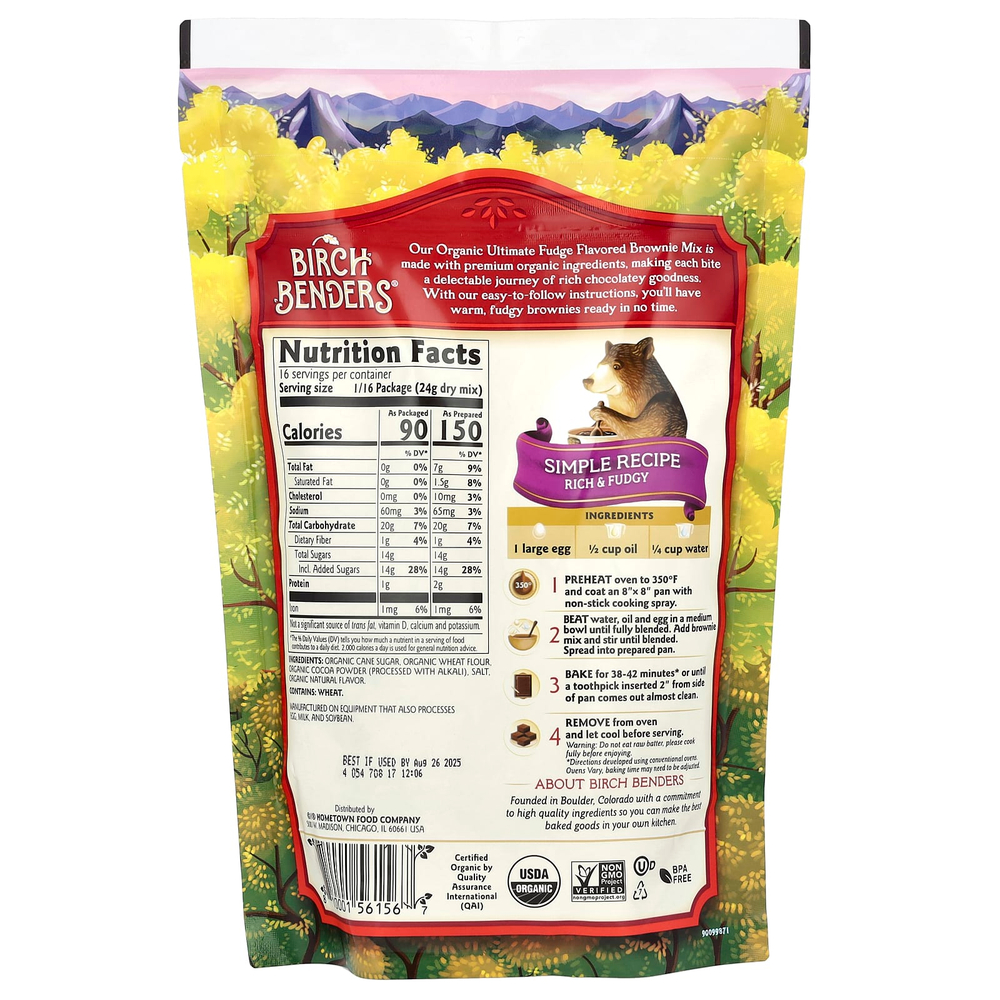 Birch Benders, Brownie Mix, идеальная органическая помадка, 380 г (13,4 унции)
