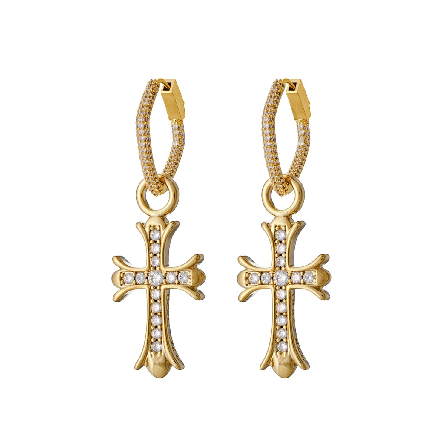 Серьги The Cross is Chrome Earrings - Gold
