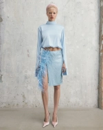 Атласная рубашка Trick Blue