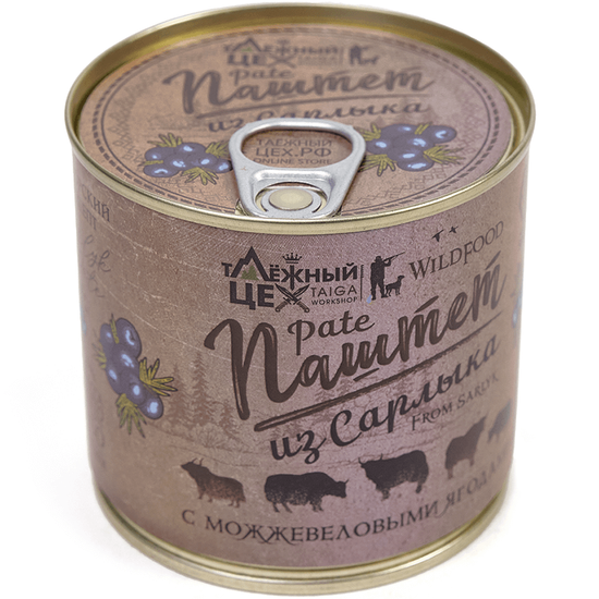 Паштет из мяса Сарлыка с можжевеловыми ягодами ж/б 250г.