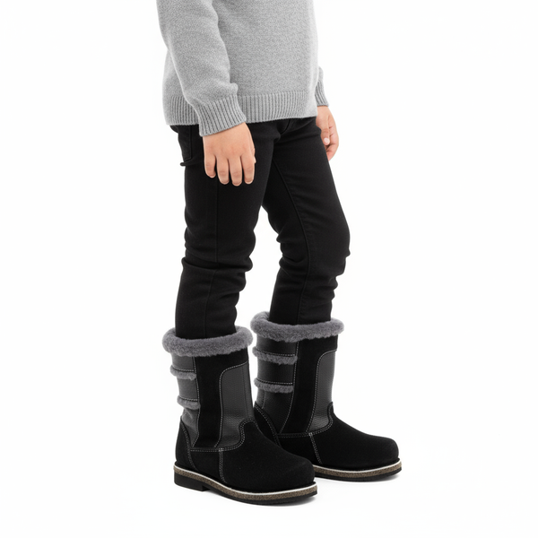 Унты детские из замши и кожи