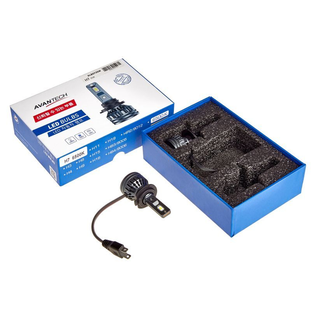 Лампа светодиодная LED Avantech H7 12V 35W, 6500К 3500lm (комплект 2 шт.) ALB0735W
