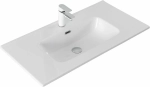 Тумба с раковиной Aquanet Вега 90 344124+284029 белая глянцевая
