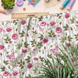 Ткань габардин полевые соцветия