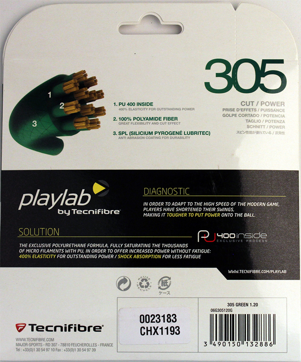 Squash strings Tecnifibre 305 (9,7 m) - green