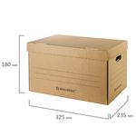 Короб архивный "Делопроизводство" (235х325х180 мм), с крышкой, гофрокартон, BRAUBERG, 129589