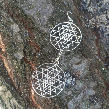 Серьги ШРИ ЯНТРА, серебро