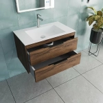 Тумба с раковиной Vincea Chiara 2D 80 VMC-2C2800CO/VCB-13800W тёмный дуб/раковина белая