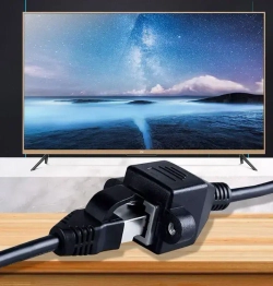 Удлинитель патч корда кат.5е 2 метра (папа-мама) для подключения интернета RJ45 (RJ-45, 8c8p) до 10 Гбит/с удлинитель Lan кабеля с ушками и отверстиями для винтов