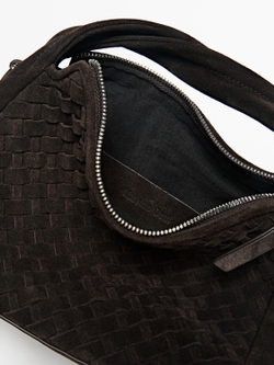 Massimo Dutti Небольшая плетеная сумка из натуральной кожи, коричневый