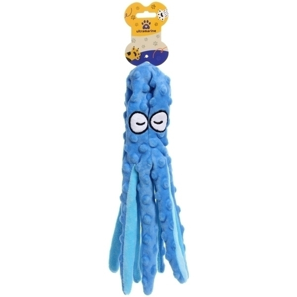 Игрушка для собак средних и мелких пород «ЗООГРАД», осьминог, с пищалкой и шуршалкой, 35см (лейбл)