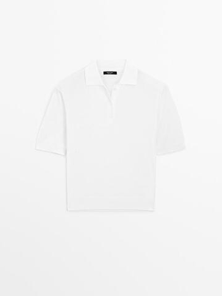 Massimo Dutti Футболка с воротником поло, белый