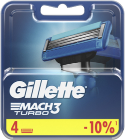 Сменные кассеты для бритья Gillette Mach3 Turbo, 4 шт