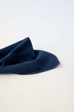 ZARA ДЖИНСОВЫЙ ПЛАТОК ТРЕУГОЛЬНОЙ ФОРМЫ, ИНДИГО