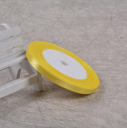 Лента атласная 6 мм(23 метра, цвет №15  желтый)