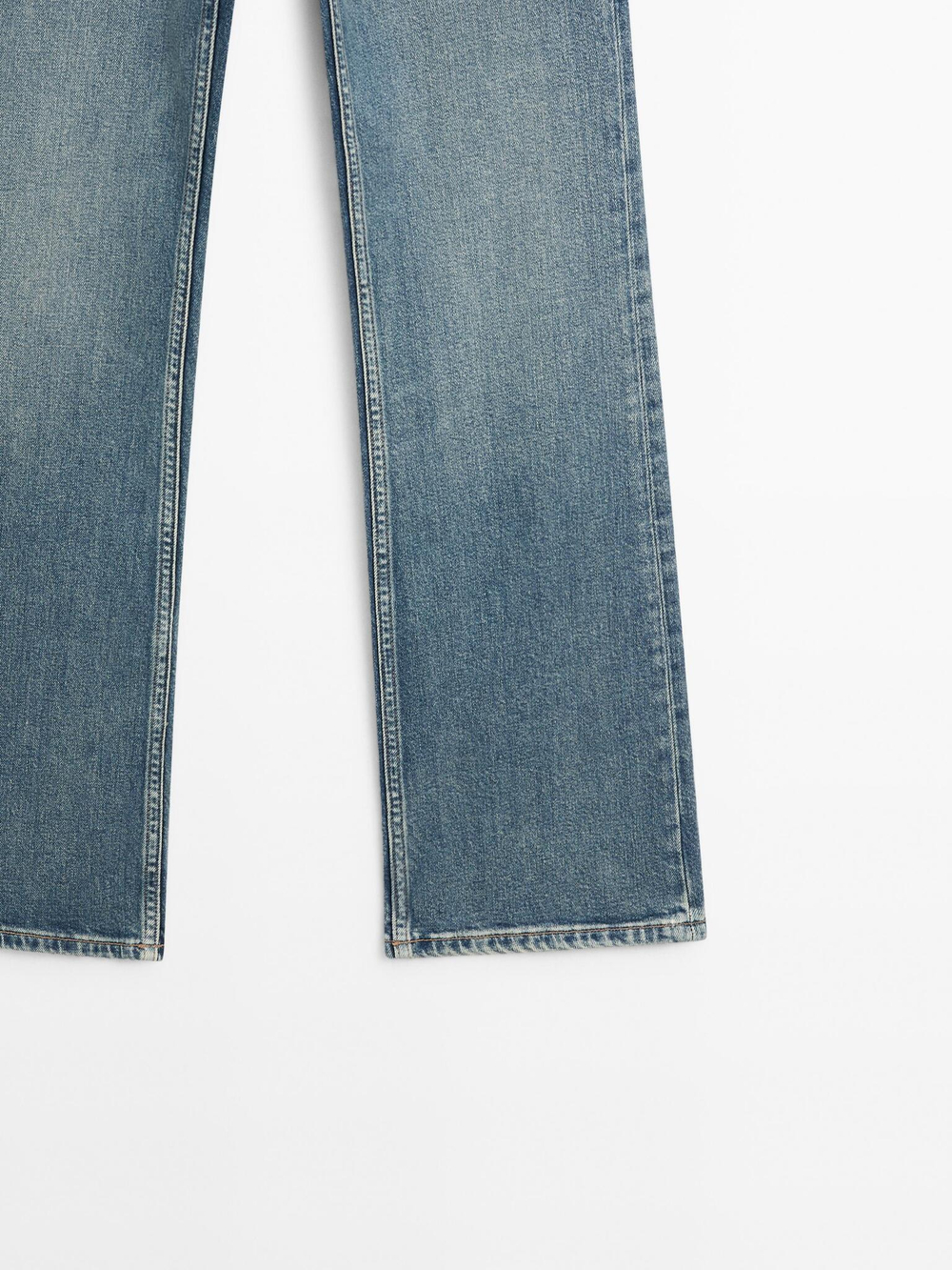 Massimo Dutti Расклешенные джинсы с высокой посадкой, голубой