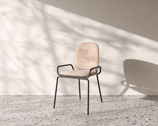 Стул ror, 2 frame, велюр, черный/бежевый