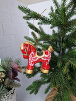 Конь-Огонь ёлочная игрушка из фарфора