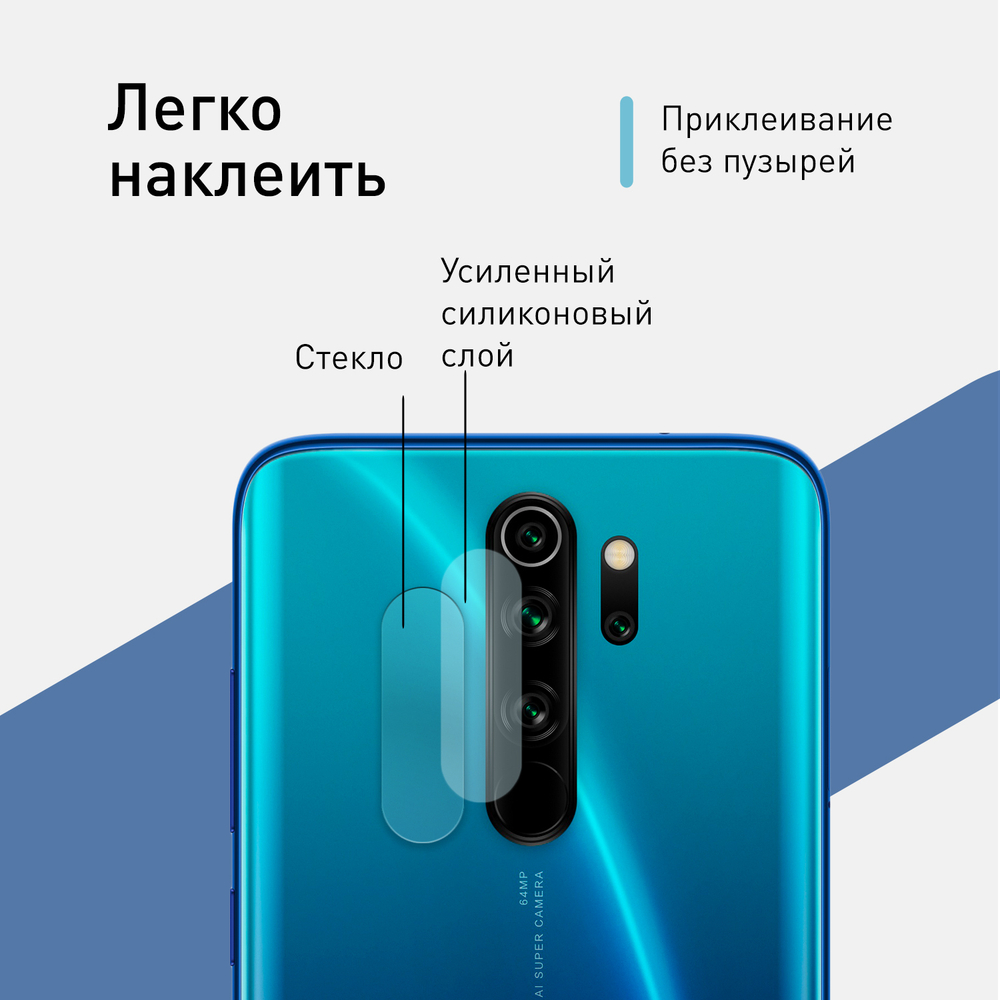 Стекло на камеру ROSCO для Xiaomi Redmi Note 8 Pro оптом (арт. XM-RN8P-CLEAR-CAM-GLASS)