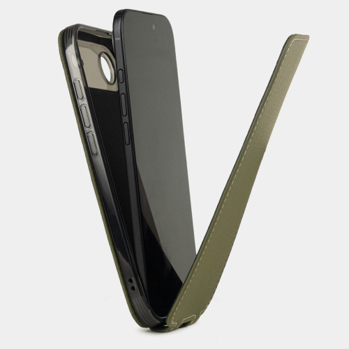 Чехол для iPhone 17 Air - кожа теленка, зеленый