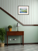 Картина авторская акварельная в паспарту 30х40 см на стену для интерьера "У причала"