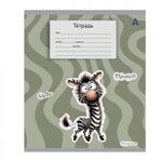 Тетрадь 12л., линия, Alingar, скрепка, блок офсет, 100% белизна, мелованный картон (стандарт), "Жирафик"