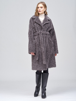 Шуба женская Чебурашка Тедди, графитовая, SilverFox