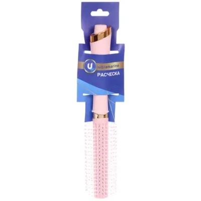 Расческа - брашинг массажная «РОЗОВОЕ ОБЛАКО», цвет пудровый, d-4.5/22см (Блистер Ultramarin и пакет)