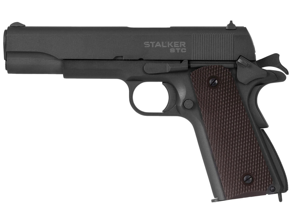 Пистолет пневматический Stalker STC (Colt 1911A1) к.4,5мм, 12г CO2, металл, 100 м/с, Hop-Up, Blowback, серый (6 шт./уп.)