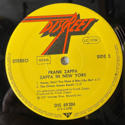 Винтажная виниловая пластинка LP Frank Zappa In New York (Germany 1977)