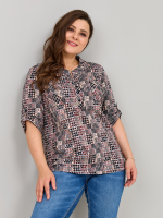 Блузка БЛ-131/пьедепуль-черныйтерракот