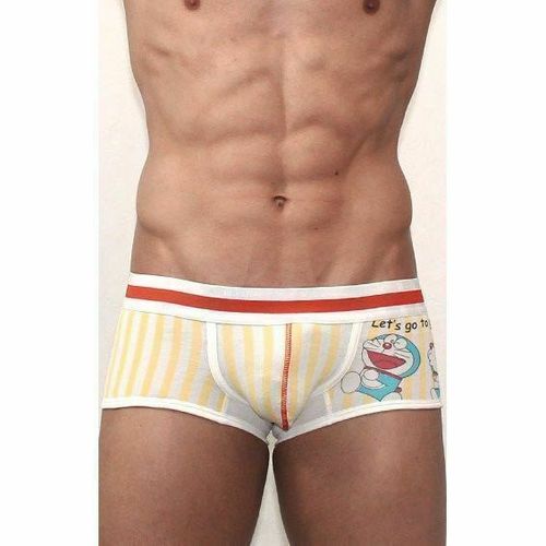 Мужские трусы хипсы желтые с рисунком Croota Striped Hip