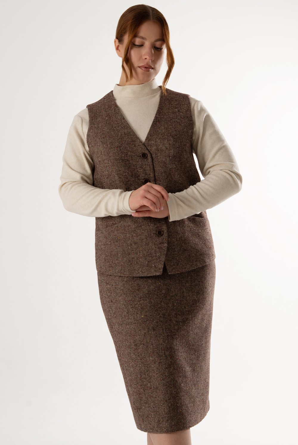 Жилет женский 4732з, кор.меланж #523КМ064732з