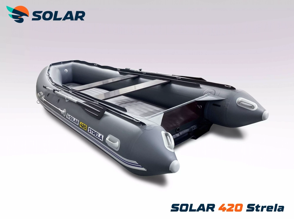 Лодка надувная моторная solar-420 strela jet tunnel
