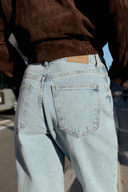 ZARA ДЖИНСЫ Z.02 STRAIGHT ANKLE С ВЫСОКОЙ ПОСАДКОЙ, ГОЛУБОЙ