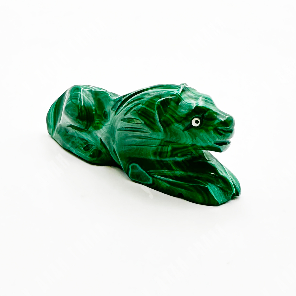 Львенок. Статуэтка и натурального. Малахит, резьба, полировка. Конго, Центральная Африка. Серед. ХХ