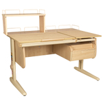 Растущая парта СУТ 25 с задними полками СУТ.15.210 и СУТ.15.240 и навесной тумбой (1200×880 мм)