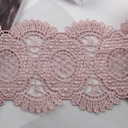 Кружево гипюр шир.90мм цв.6 бл.розовый