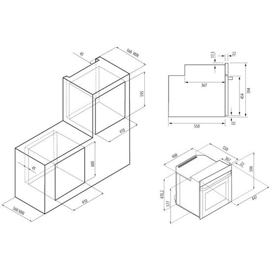 Электрический духовой шкаф Krona SONATA 45 BL