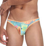 Бирюзовые трусы-слипы с гавайским принтом (Размер: S) (Цвет: бирюзовый)