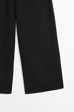 Massimo Dutti Струящиеся брюки прямого кроя, черный