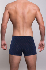 Мужские трусы-боксеры с узором-сеткой (Размер: XL) (Цвет: красный)