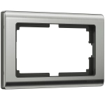 Рамка для двойной розетки Metallic (глянцевый никель) W0081602