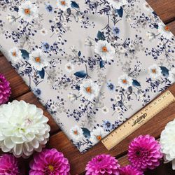 Ткань флис насыщенный акварельный весенний букет