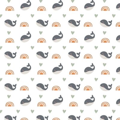 бохо радуги с сердечками и китами