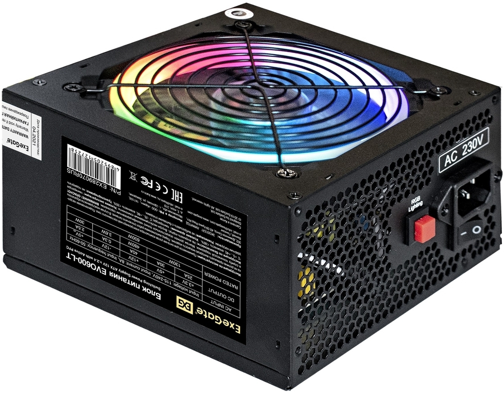 Блок питания ATX Exegate EVO600-LT