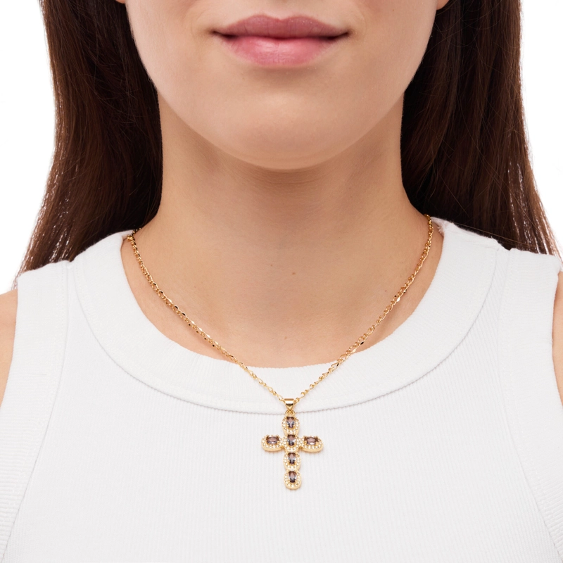 Колье Веселый Крестик – Фиолетовое